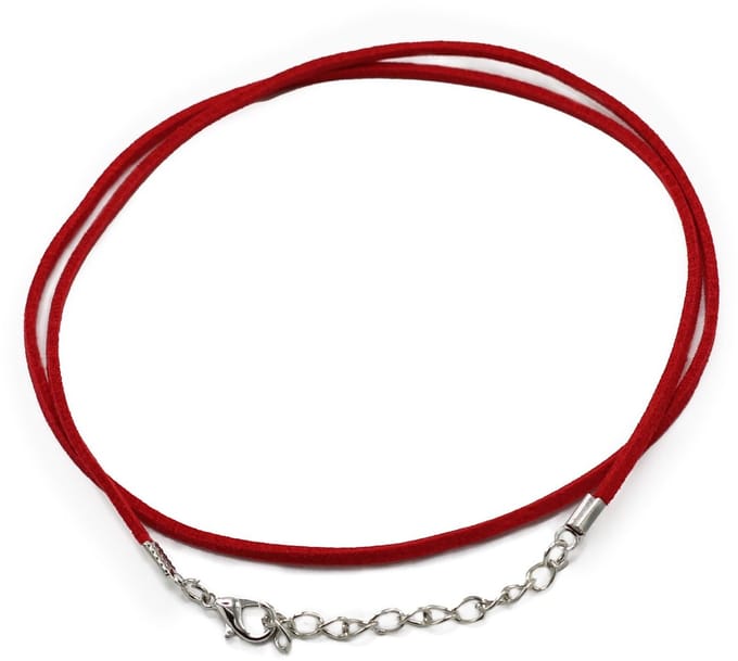Packs Faux Suede Pendant Cords - 2.5mm x 55cm - Red A056