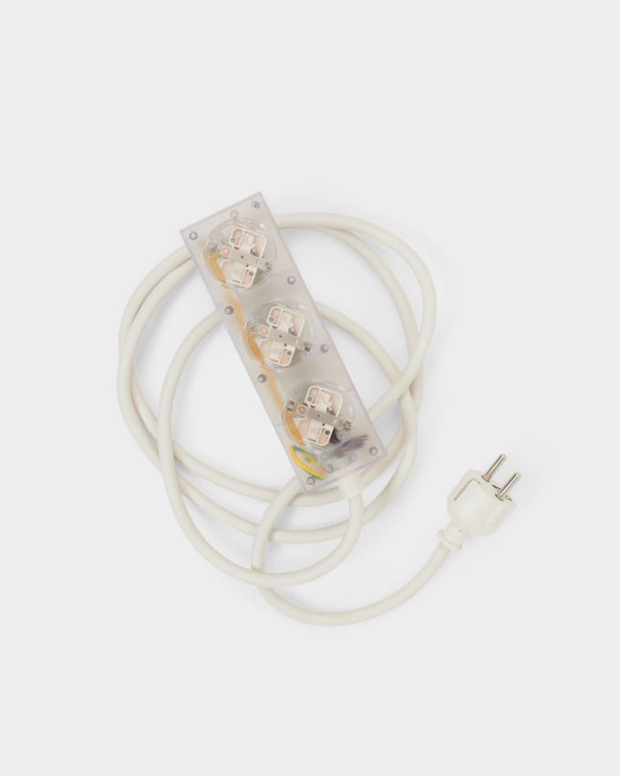 Pedestal Power Bar contactdoosstrip - ghost - 2 m