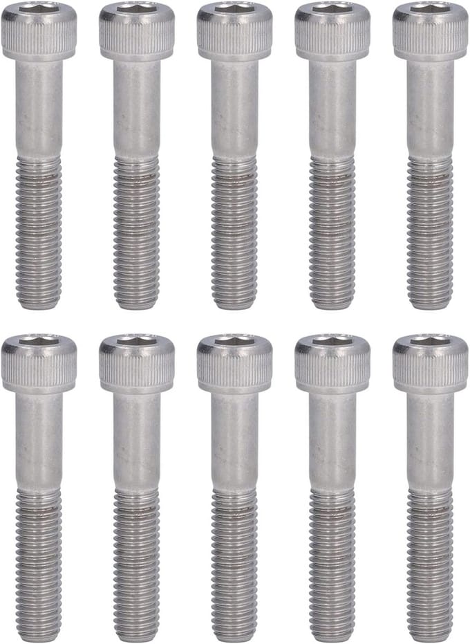 10x M10 Schroeven RVS A2-70 Binnenzeskant Schroefdraad DIN 912 Bouten
