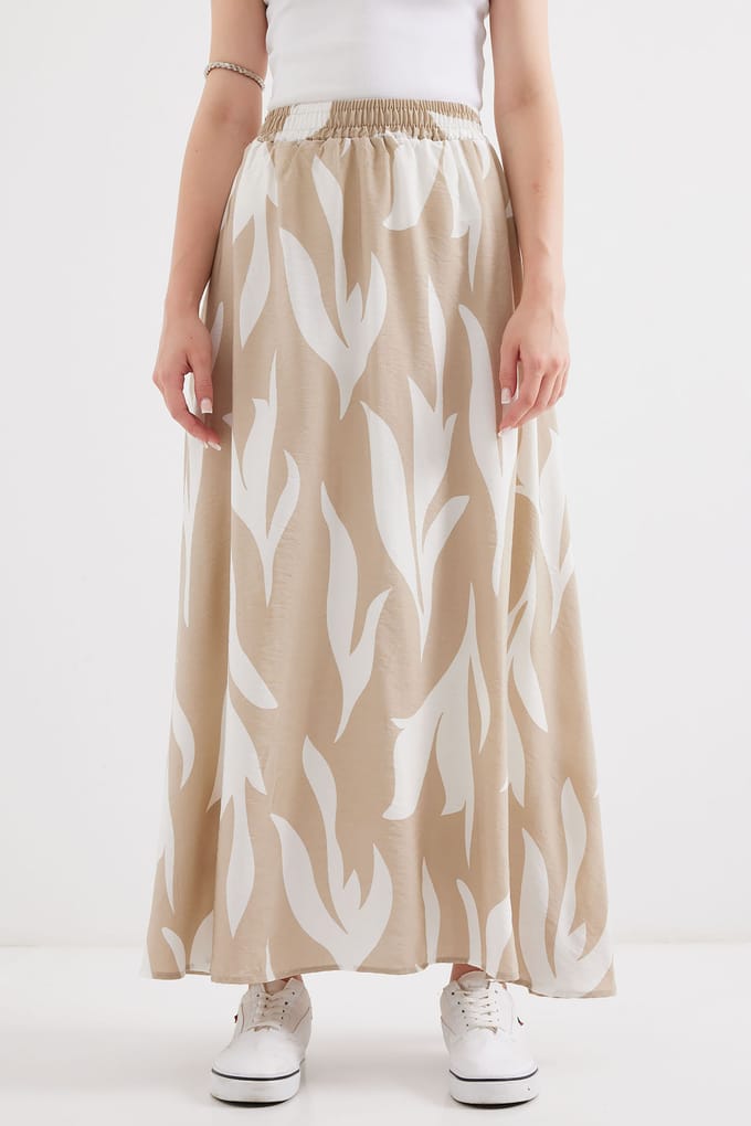 Gestreepte Maxi Rok met Elastische Taille