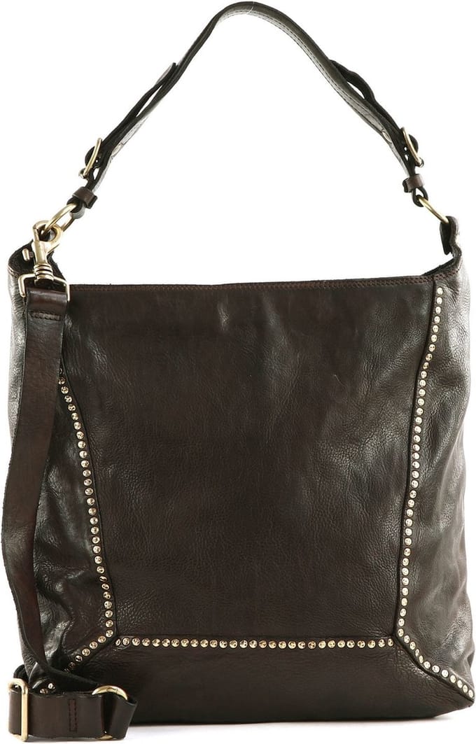 CAMPOMAGGI Leren Schoudertas Kura Shoulder Bag Moro Donkerbruin
