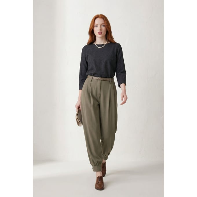 Gestrikte Knopsluiting Slim Fit Broek