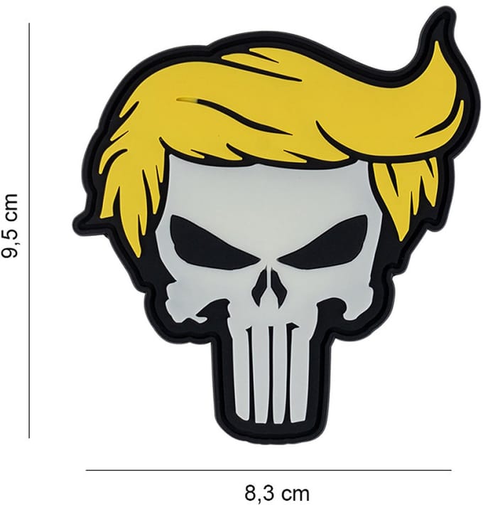 Embleem 3D PVC Punish skull yellow hair glow in dark#13061