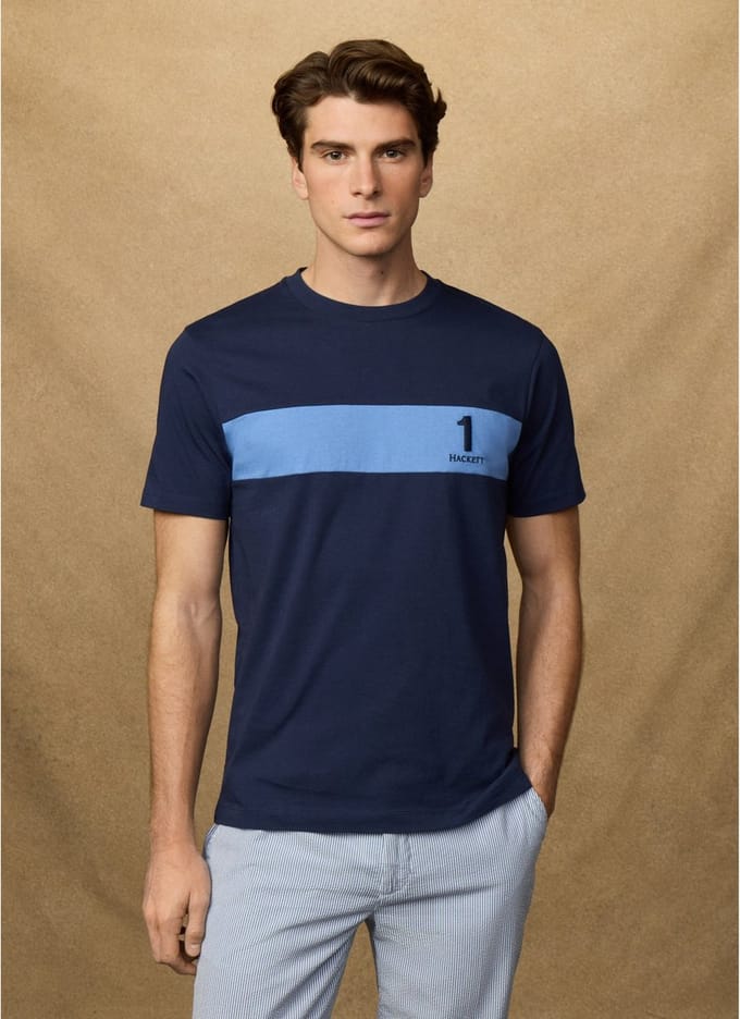 Hackett London Heritage T-shirt Navy Paneel