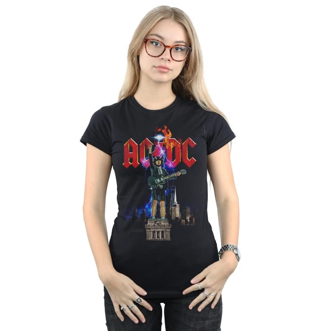 AC/DC Dames/Dames Angus NYC Katoenen T-Shirt (Zwart)