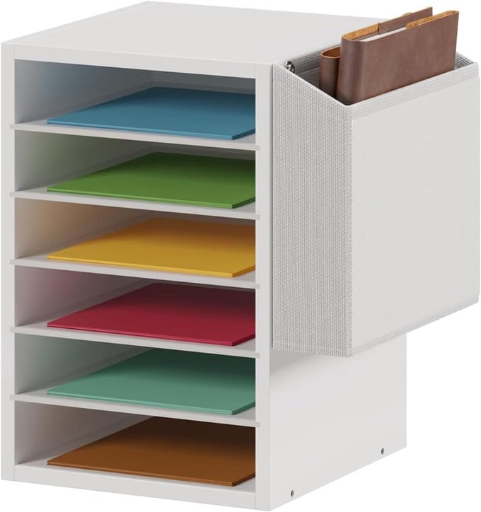 Bestandsorganizer Bureau - Mail Sorteerder - Kantoor Organisatie - 6 Lagen Verstelbaar - 1185" Diep - Wit