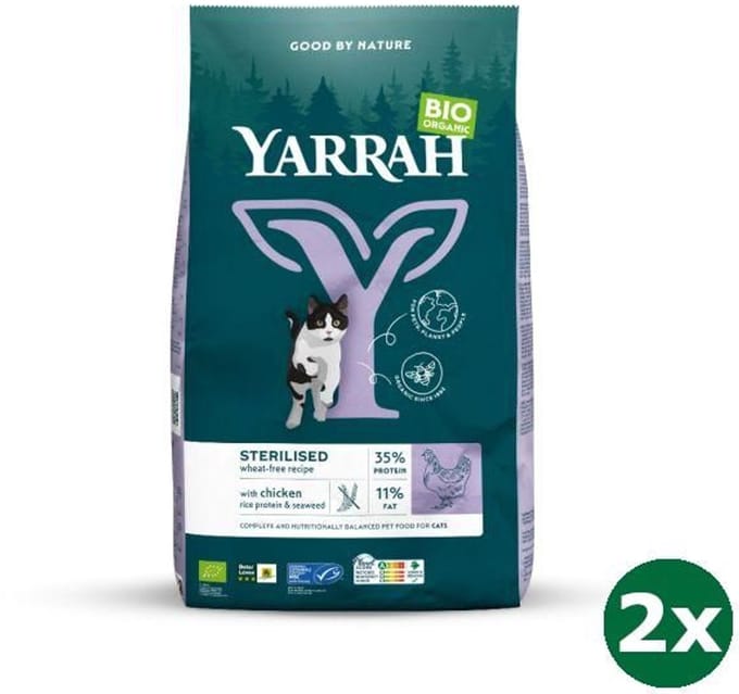 Yarrah cat sterilised grain free kattenvoer 2x 2 kg NL-BIO-01