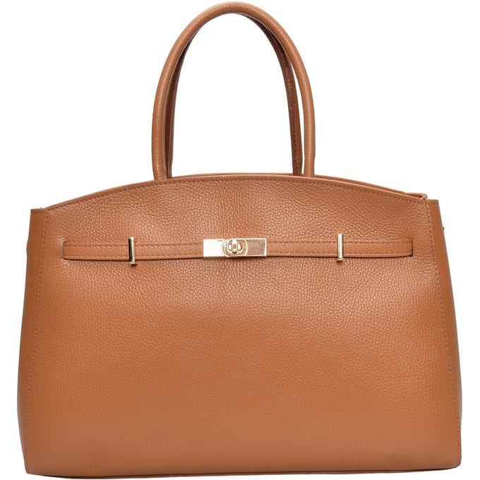 Anna Luchini Brown Rundleer Tas