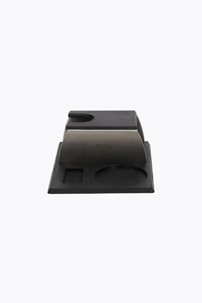 Motta Tamperstation | Roestvrij staal Stamperstation voor Barista's | 17,5 cm x 14 cm x 6 cm | Professionele accessoire voor optimale koffiezetting
