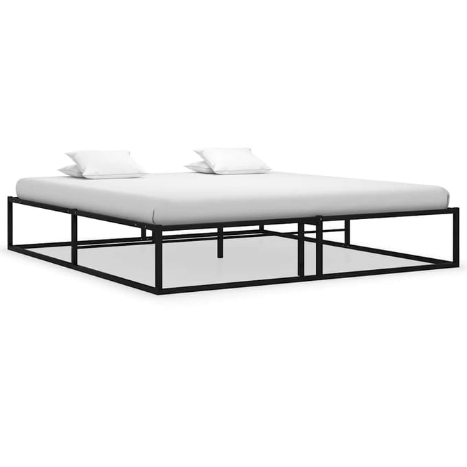 vidaXL - Bedframe - metaal - zwart - 140x200 - cm