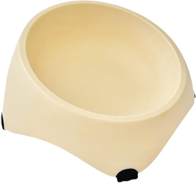Voederbak Kat - Voerbak Kitten - Voorkom Nekklachten - Antislip Schuine Eetbak - 13x13x9 cm - Wit