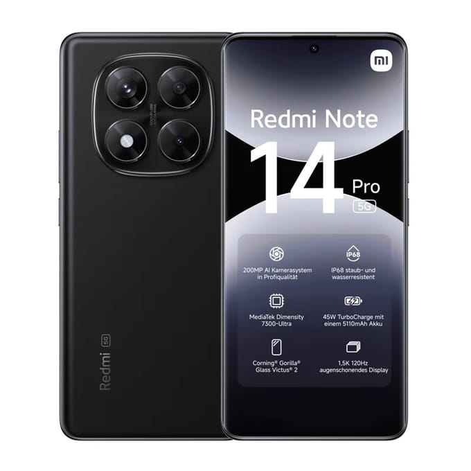 Xiaomi Redmi Note 14 Pro 5G 8GB 256GB NFC Smartphone Black