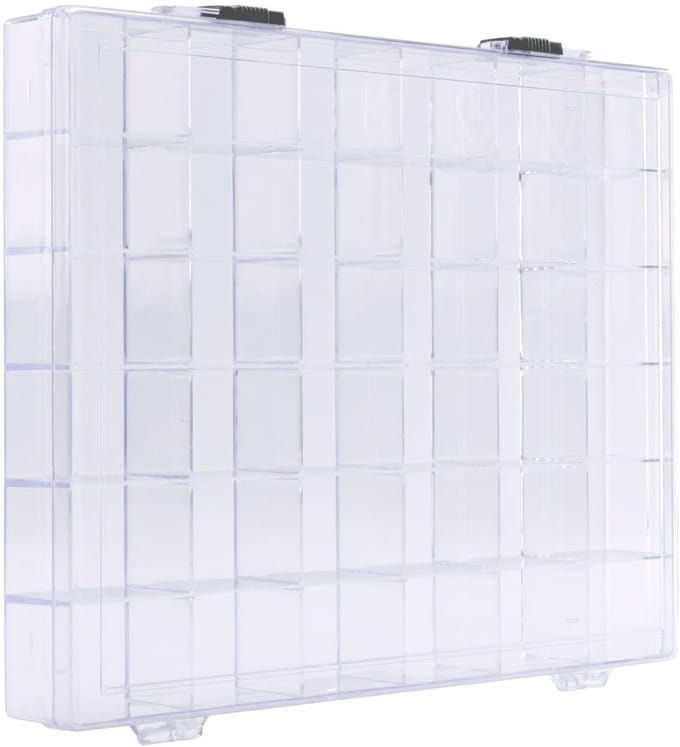 Vaessen Creative Opbergbox – Opbergdoos met Deksel 31 x 3,7 x 23 cm - 33 Vakjes
