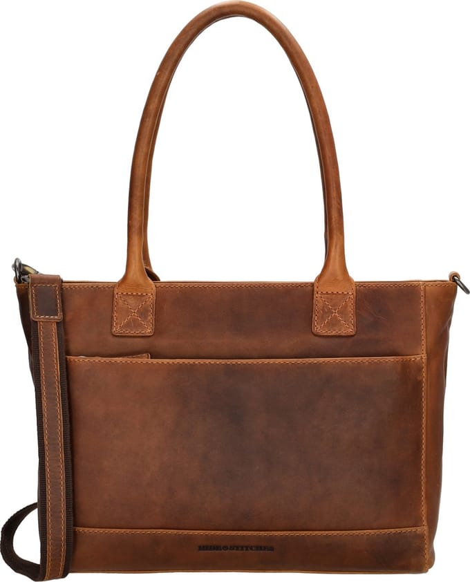 Hide & Stitches Japura Handtas Schoudertas - 100% Leder - Leren Dames Tas - Cognac