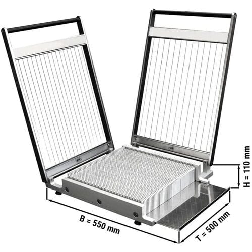 GGM Gastro Pralinenschneider - Drahtabstand: 22,5, 30 & 37,5mm - doppelt - inkl. 3 Rahmen Zilver