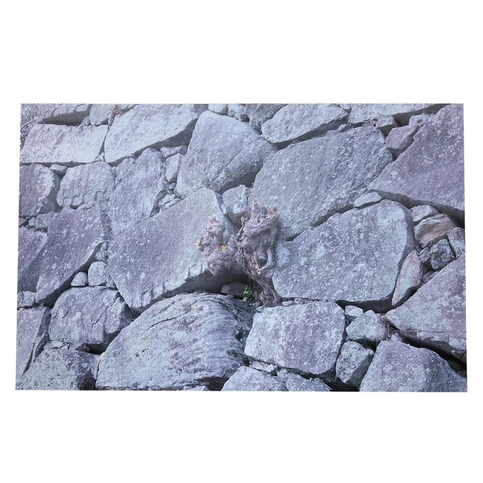 Rots Steen Achtergrond Decoratieve Sticker Muurfoto Landschapsschilderij voor Aquarium Vistentank91 x gray