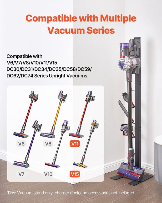Support de sol pour aspirateur Dyson Multi-Modèles Support de rangement Support avec 6 crochets