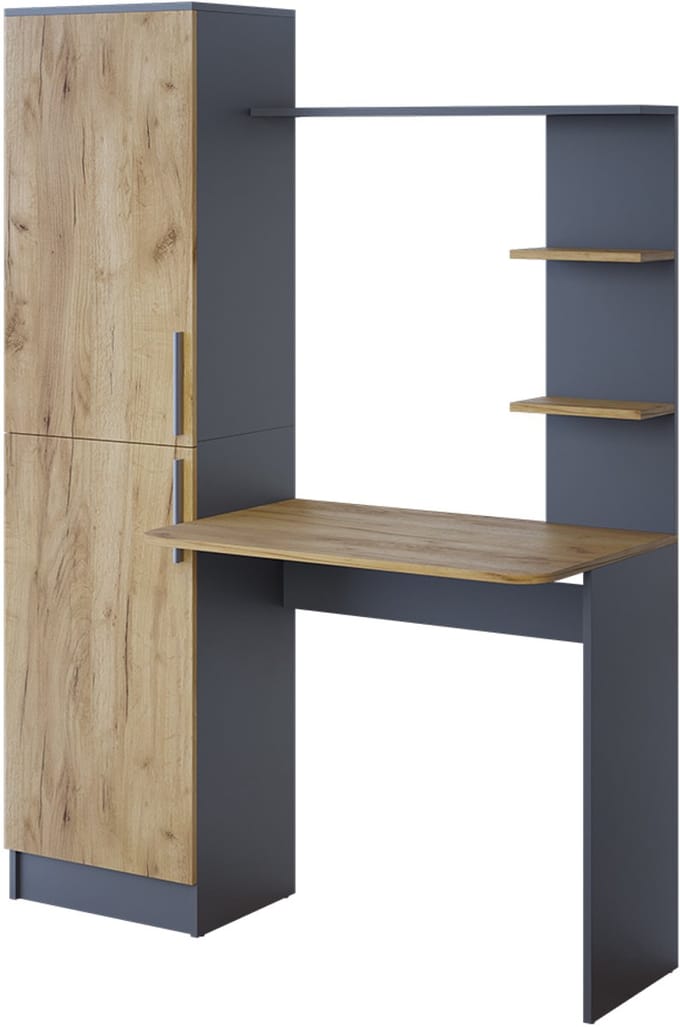 Vicco Tessa Bureau – 122.9 x 52 cm Antraciet/gouden eik