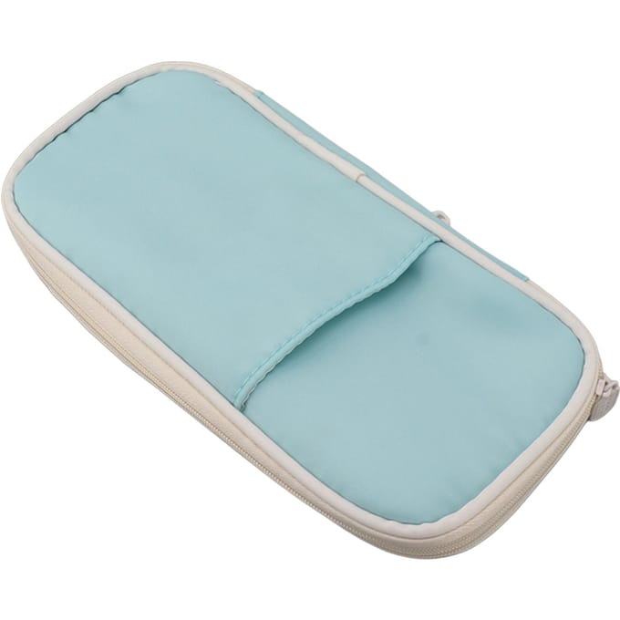 Stationery Etui Grote Capaciteit Opvouwbaar Rits Stationery Pennen Etui Lichtblauw Draagbaar Potlood Etui white