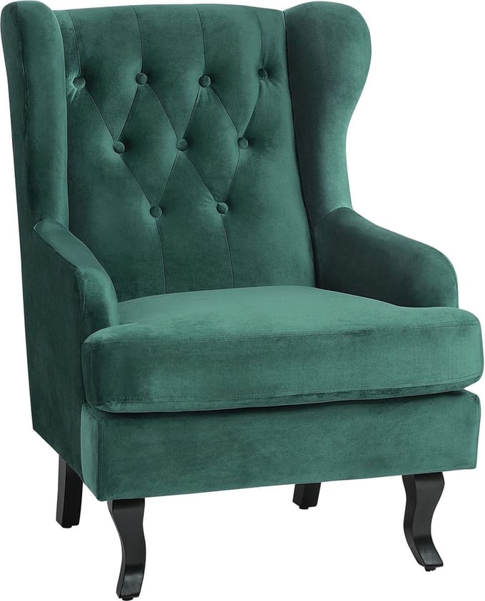 ALTA - Chesterfield fauteuil - Donkergroen - Fluweel