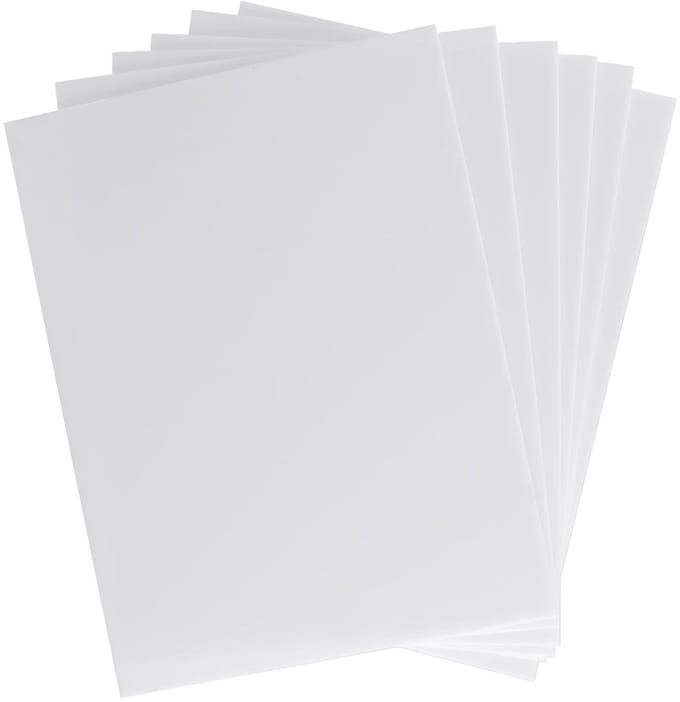 Set van 6 Witte Acrylaatplaten 400 x 300 x 3 mm voor DIY Projecten, Displayborden en Modelbouw Crafting