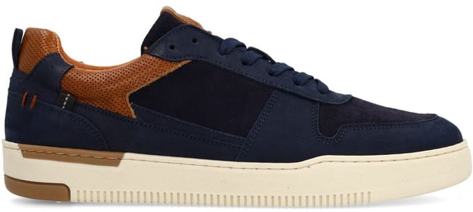 No Stress - Heren - Donkerblauwe nubuck sneakers - Maat 41