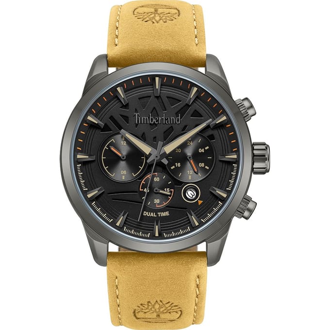Timberland TDWGF0095003 - Horloge - Leer - Donkerbruin - 44 mm