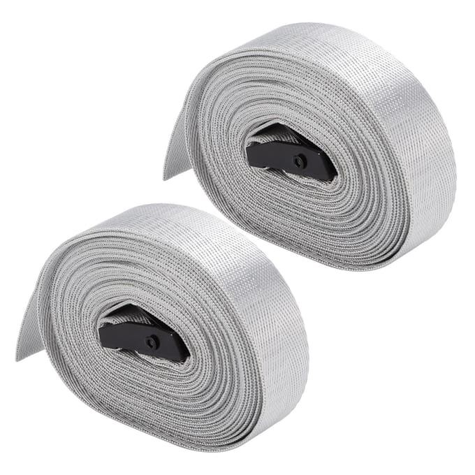 2 stuks verstelbare spanbanden van legering met ratelsluiting, zware spanbanden met gesp, 1 meter (3,3 voet) white