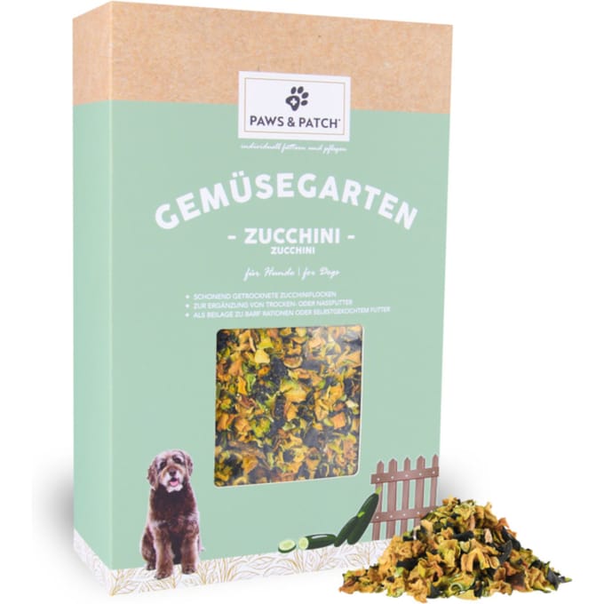 350g PAWS & PATCH Groentetuin courgettevlokken aanvullend diervoeder voor honden