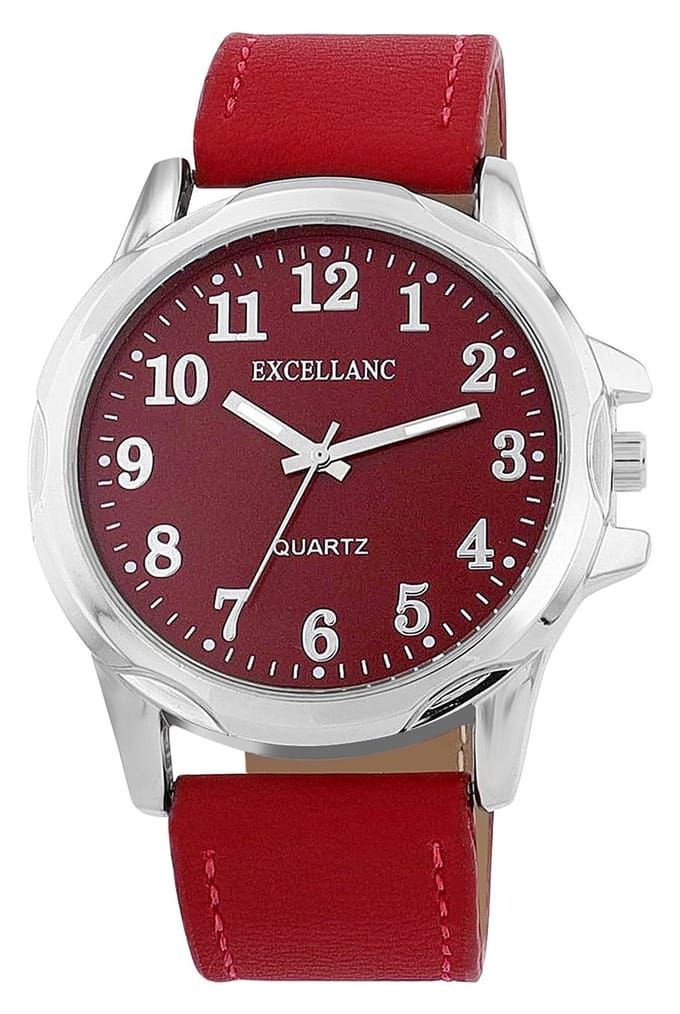 EXCELLANC Herenhorloge lederimitatie Mineralglas