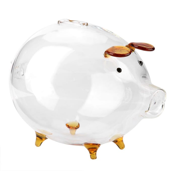 Transparant Glas Varken Spaarpot Spaarvarken Geld Spaardoos Kinderen Cadeau white