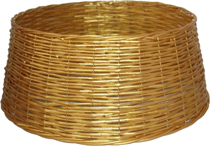 Gerimport Kerstboommand - goud - D58 x H24 - hout - voor kerstboom 210 cm