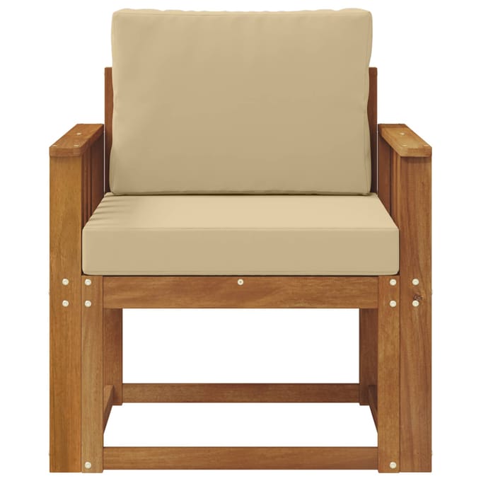 vidaXL - Buitensofa - Massief - Acacia - Hout - en - Polyester - Naturel