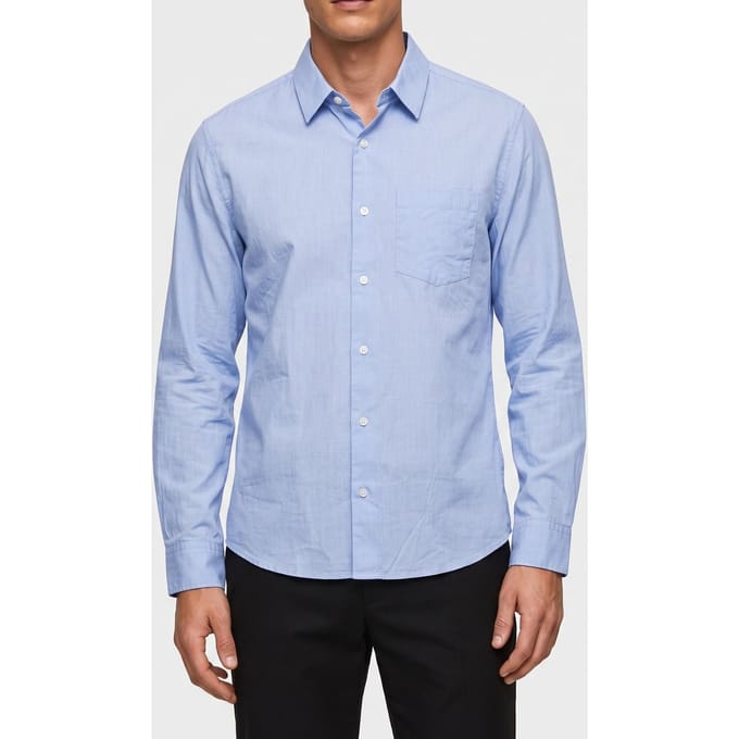 Calvin Klein Ls Eoe Washed Poplin Shirt Marina Maat: S | Zakelijke Overhemden Outlet | Heren | Blauw