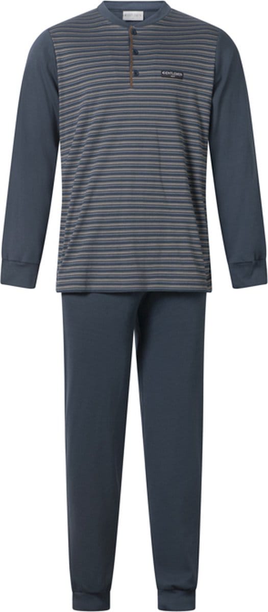 Gentlemen - aangeruwde heren pyjama 114268 - double jersey - knoophals - maat XL