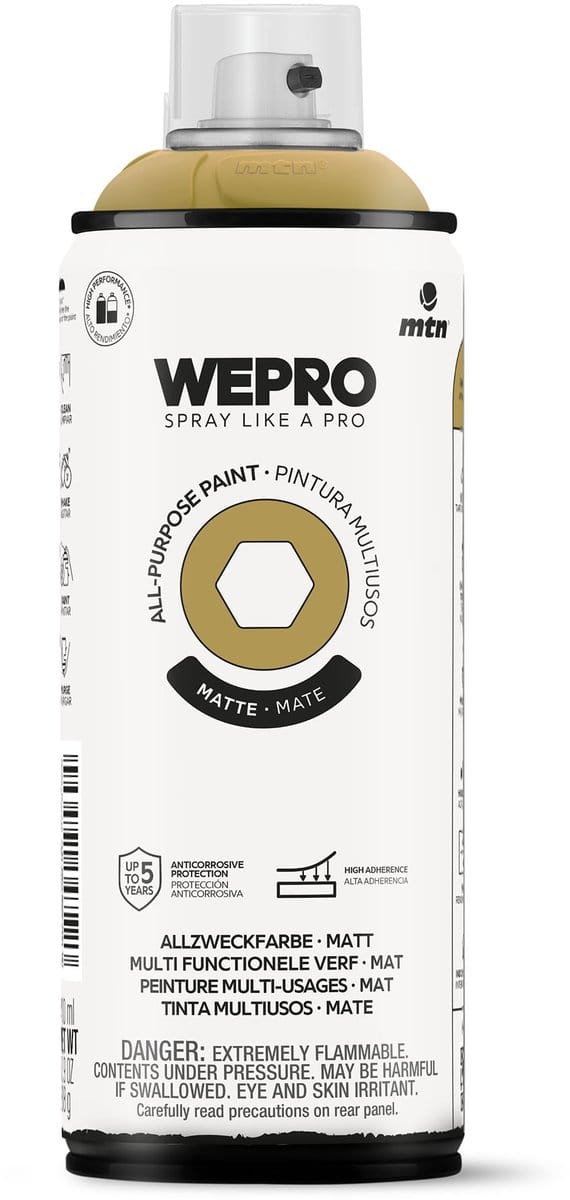 Spuitbus Geel Gobi Mat MTN WEPRO ALL-PURPOSE PAINT 400ML