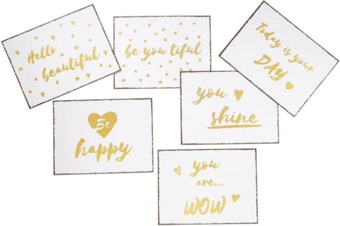 Decoratie plaat - wit met print - 40 cm