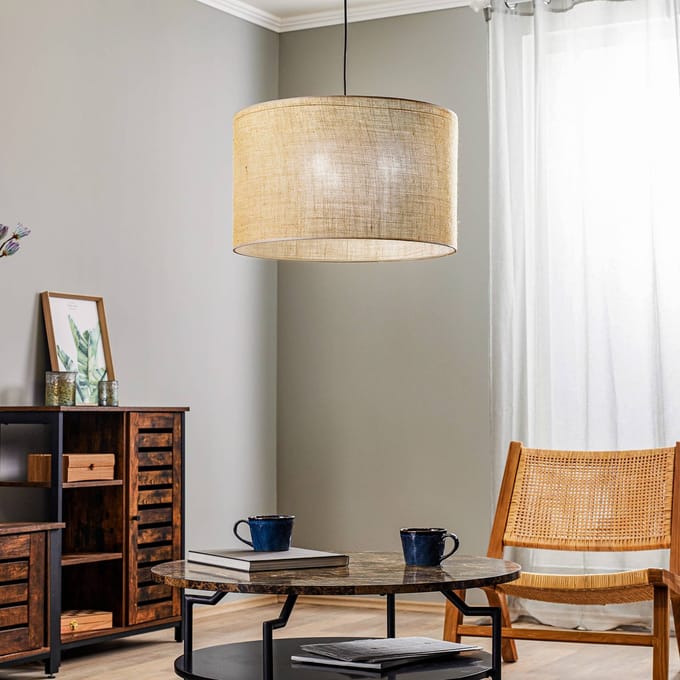 TK Lighting Hanglamp Jute, 1-lamp Ø 50 cm