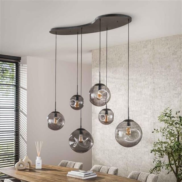 Hoyz Collection - Hanglamp Stellar Black 6-lichts - Artic Zwart