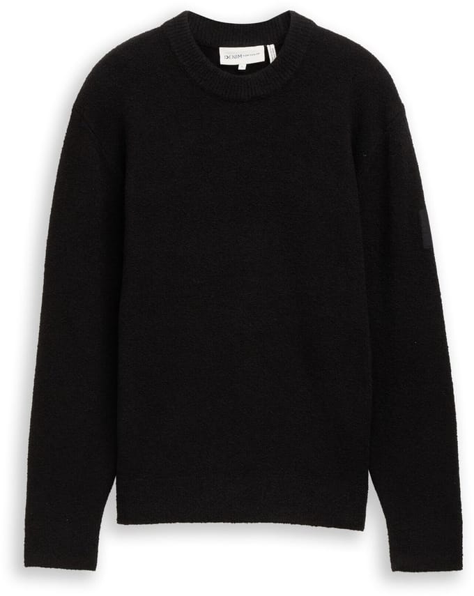 Tom Tailor Denim - Bouclé gebreide trui - Maat M - Black