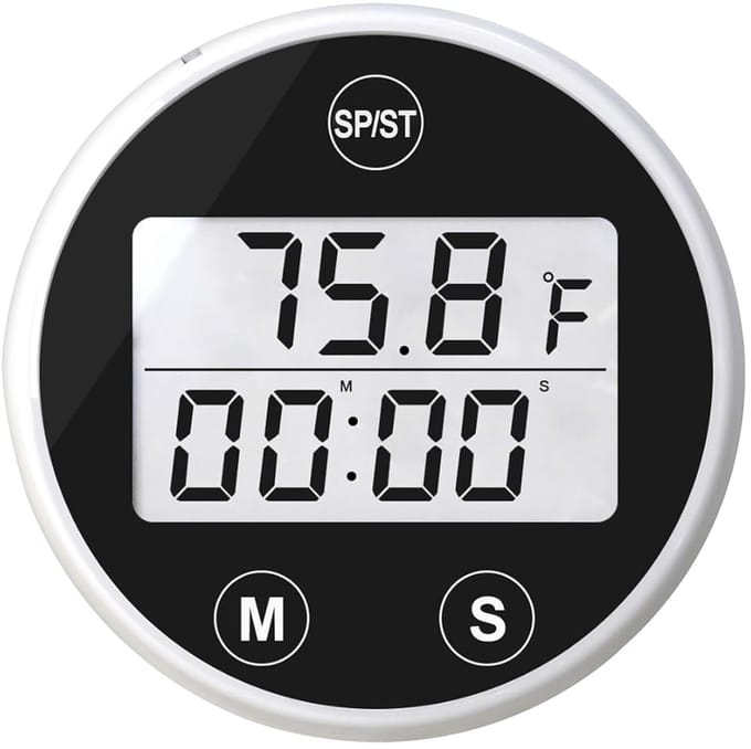 Temperatuurmeter ijsbad - Drijvende thermometer - Water temperatuur meten - Met timer alarm - 4.5 cm - Zwart