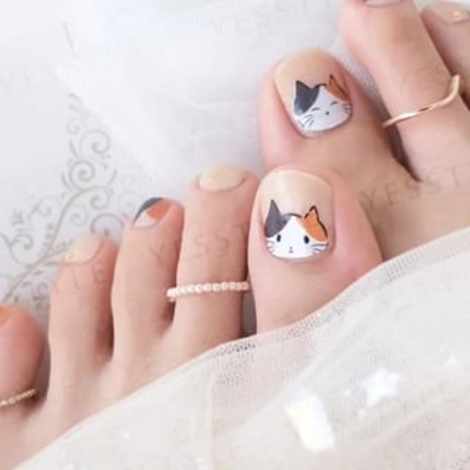 Lunacaca - Calico Cat Toenail Art Sticker 24 pcs