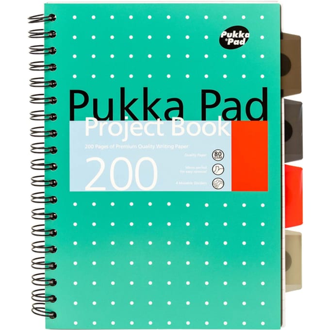 Projectboek Pukka Pad Metallic B5 lijn 4-tabs 200 pagina's 80gr groen