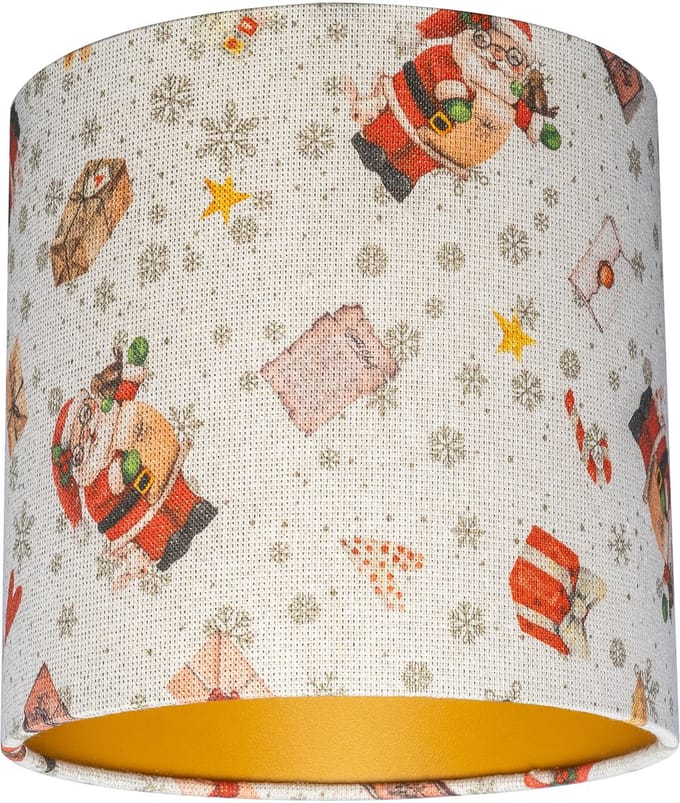 Uniqq Lampenkap met kerstman print 20 cm rond – 20 cm hoog