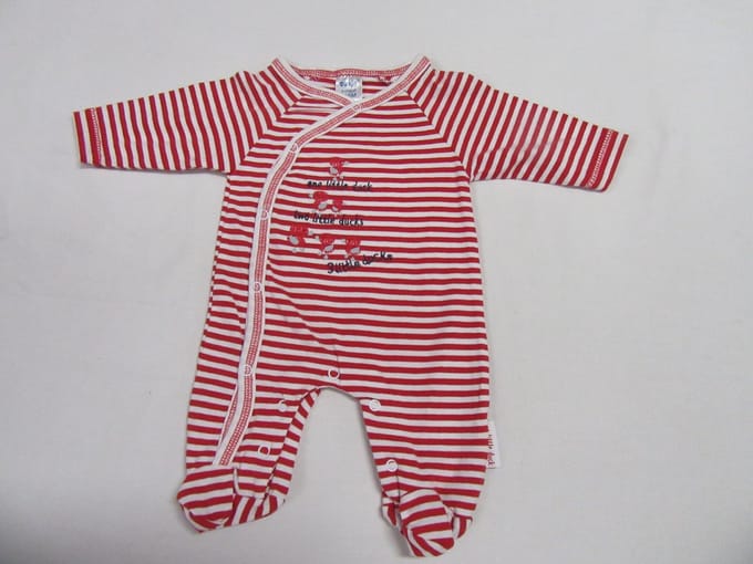 dirkje , pyjama , katoen , unie , gestreept rood / wit , 3 maand 62
