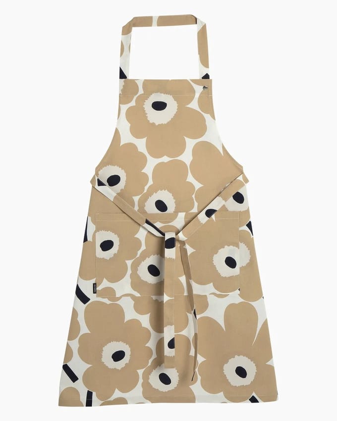 Marimekko - Pieni Unikko Apron - Gebroken wit/beige/donkerblauw