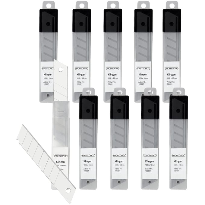 Reserve mesjes set van 10 voor tapijtmes 18mm 100 stuks