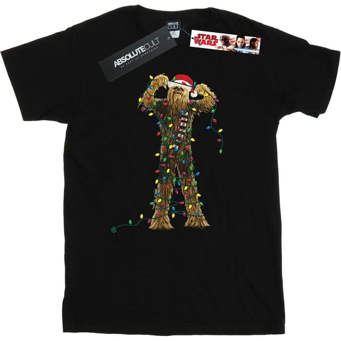 Star Wars Heren Chewbacca Kerstverlichting T-Shirt (Zwart)