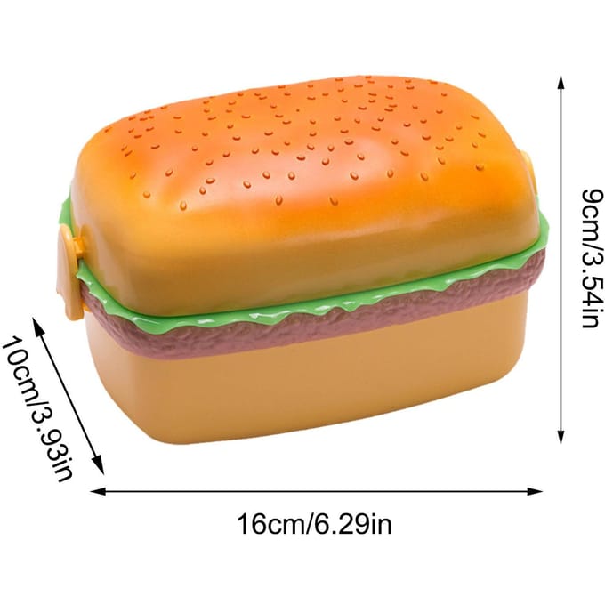 Draagbare nieuwe dubbele hamburger lunchbox schattige hamburger lunchbox lunchbox kinderlunchbox