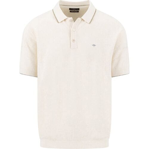 Fynch-Hatton Polo Subtle Faux-Uni Structure Cotton Linnen New Off White / male